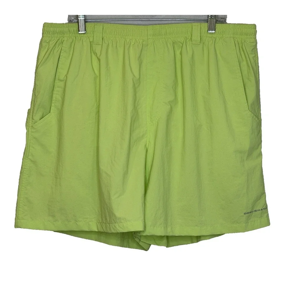 Columbia Omni Shade Swim Trunks Mens XXL Bright Yellow Elastic Waist Mesh Lining